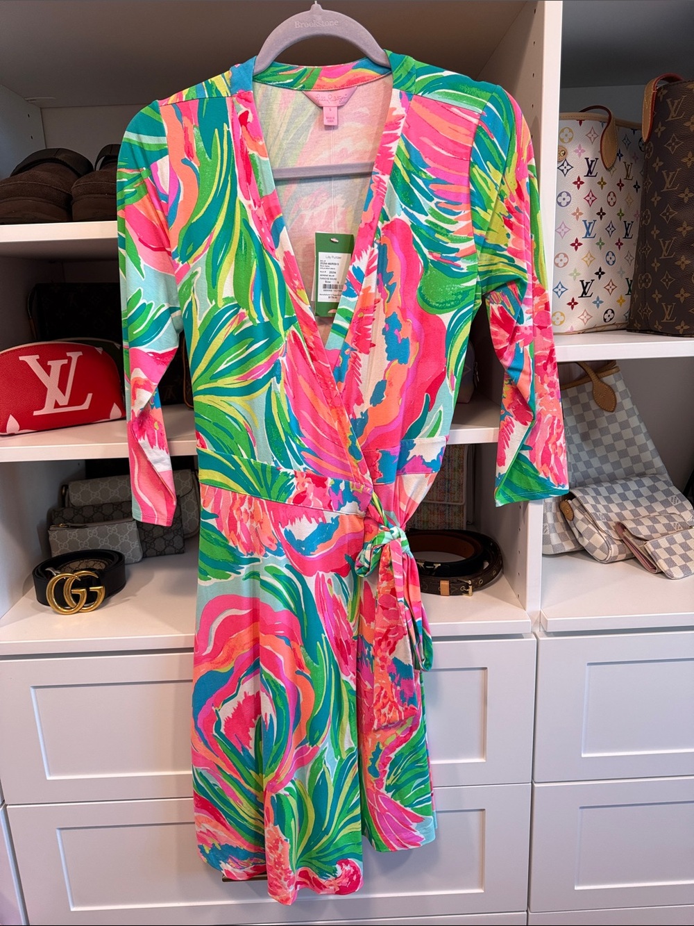 Lilly Pulitzer Emilia Wrap Dress Serene Blue Paradise Bound NWT Gorgeous!